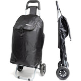 Hoppa 57L Stabiler Einkaufstrolley klappbar Shoppingtrolley multifunktional Einkaufsroller abnehmbare Tasche Rollen Einkaufswagen Wagen