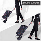 Hoppa 57L Stabiler Einkaufstrolley klappbar Shoppingtrolley multifunktional Einkaufsroller abnehmbare Tasche Rollen Einkaufswagen Wagen