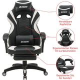 Olsen & Smith XTREME Gaming-Stuhl, neues und verbessertes Modell 2024, ergonomischer Büro-Schreibtisch-PC-Computer-Relax-Drehstuhl, abnehmbare gepolsterte Kopfstütze, Lordosenstützkissen und Fußstütze