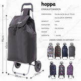 Hoppa 57L Stabiler Einkaufstrolley klappbar Shoppingtrolley multifunktional Einkaufsroller abnehmbare Tasche Rollen Einkaufswagen Wagen