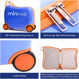 Aerolite MiniMax Kinder-Ride-On-Koffer, passend für 45x36x20cm, EasyJet, maximale Größe, Kinder-Handgepäck mit Rollen, 29 l (blau)