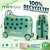 Aerolite MiniMax Kinder-Ride-On-Koffer, passend für 45x36x20cm, EasyJet, maximale Größe, Kinder-Handgepäck mit Rollen, 29 l (blau)