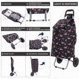 Hoppa 57L Stabiler Einkaufstrolley klappbar Shoppingtrolley multifunktional Einkaufsroller abnehmbare Tasche Rollen Einkaufswagen Wagen