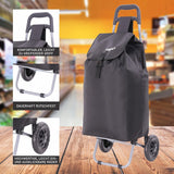 Hoppa 57L Stabiler Einkaufstrolley klappbar Shoppingtrolley multifunktional Einkaufsroller abnehmbare Tasche Rollen Einkaufswagen Wagen