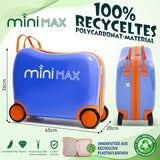 Aerolite MiniMax Kinder-Ride-On-Koffer, passend für 45x36x20cm, EasyJet, maximale Größe, Kinder-Handgepäck mit Rollen, 29 l (blau)