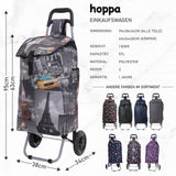 Hoppa 57L Stabiler Einkaufstrolley klappbar Shoppingtrolley multifunktional Einkaufsroller abnehmbare Tasche Rollen Einkaufswagen Wagen