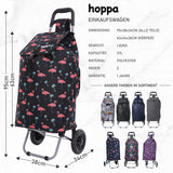 Hoppa 57L Stabiler Einkaufstrolley klappbar Shoppingtrolley multifunktional Einkaufsroller abnehmbare Tasche Rollen Einkaufswagen Wagen