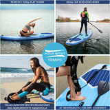 Aqua Spirit Aufblasbares Stand Up Paddle Board SUP Tempo Komplett-Set - 305x81x13cm/320x81x15cm - Erwachsene Anfänger/Experten - mit Rucksack, Leine, Paddel, Wickelauflage und 2 Jahre Garantie