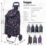 Hoppa 57L Stabiler Einkaufstrolley klappbar Shoppingtrolley multifunktional Einkaufsroller abnehmbare Tasche Rollen Einkaufswagen Wagen