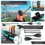 AQUA SPIRIT Barracuda SUP Board Set, Aufblasbares Stand-Up Paddle Board Set 6 Zoll dick mit Kajaksitz, verstellbarem Paddel, Tragetasche und Sicherheitsleine, Komplettes Zubehör, 3 Jahre Garantie (Grün)