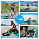 AQUA SPIRIT Barracuda SUP Board Set, Aufblasbares Stand-Up Paddle Board Set 6 Zoll dick mit Kajaksitz, verstellbarem Paddel, Tragetasche und Sicherheitsleine, Komplettes Zubehör, 3 Jahre Garantie (Grün)