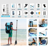 Aqua Spirit Aufblasbares Stand Up Paddle Board SUP Tempo Komplett-Set - 305x81x13cm/320x81x15cm - Erwachsene Anfänger/Experten - mit Rucksack, Leine, Paddel, Wickelauflage und 2 Jahre Garantie