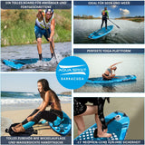 AQUA SPIRIT Barracuda SUP Board Set, Aufblasbares Stand-Up Paddle Board Set 6 Zoll dick mit Kajaksitz, verstellbarem Paddel, Tragetasche und Sicherheitsleine, Komplettes Zubehör, 3 Jahre Garantie