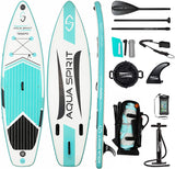 Aqua Spirit Aufblasbares Stand Up Paddle Board SUP Tempo Komplett-Set - 305x81x13cm/320x81x15cm - Erwachsene Anfänger/Experten - mit Rucksack, Leine, Paddel, Wickelauflage und 2 Jahre Garantie