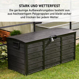 Olsen & Smith 290L Kapazität Outdoor Garten Kunststoff Lagerung Kissen Box Möbel - abschließbar mit Vorhängeschloss Schloss, witterungsbeständig, Shed Chest