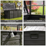 Olsen & Smith 290L Kapazität Outdoor Garten Kunststoff Lagerung Kissen Box Möbel - abschließbar mit Vorhängeschloss Schloss, witterungsbeständig, Shed Chest