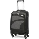 Aerolite (55x35x20cm) Leichter 4 Rollen Handgepäck Trolley Koffer Bordgepäck Reisekoffer Gepäck Genehmigt für Lufthansa, Eurowings, Sunexpress, Ryanair, easyJet und viele mehr, Schwarz/Grau