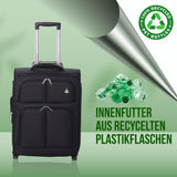 Aerolite 55x40x20 Erweiterbar 55x40x23 Lufthansa Eurowings Ryanair Höchstbetrag Leichter Handgepäck Handgepäckkoffer Koffer Bordgepäck Trolley Schwarz