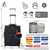 Aerolite 55x40x20 Erweiterbar 55x40x23 Lufthansa Eurowings Ryanair Höchstbetrag Leichter Handgepäck Handgepäckkoffer Koffer Bordgepäck Trolley Schwarz