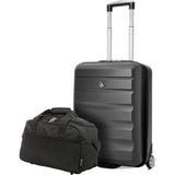 Aerolite (55x40x20cm) Lufthansa, Eurowings, TUIfly, Sunexpress, Ryanair Höchstbetrag Leichter Hartschale Bordgepäck Handgepäck Handgepäckkoffer Kabinentrolley Reisekoffer Trolley Koffer, Kohlegrau - Aerolite DE