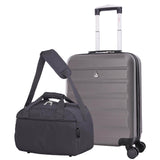 Aerolite (55x40x20cm) Ryanair Höchstbetrag 4 Rollen Leichter Hartschale Bordgepäck Handgepäck Handgepäckkoffer Kabinentrolley Trolley Koffer, Kohlegrau - Aerolite DE