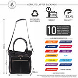 Aerolite Easyjet Laptoptasche für Damen, 45 x 36 x 20 cm, maximale Größe, passend für bis zu 41,9 cm (16,5 Zoll), Handgepäck, Schultertasche, gesteppt, Schwarz, Schwarz , Rucksack - Aerolite DE