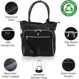 Aerolite Easyjet Laptoptasche für Damen, 45 x 36 x 20 cm, maximale Größe, passend für bis zu 41,9 cm (16,5 Zoll), Handgepäck, Schultertasche, gesteppt, Schwarz, Schwarz , Rucksack - Aerolite DE