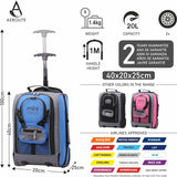 Aerolite MiniMAX 20L Ryanair 40x20x25 Maximale Größe Handgepäck unter dem Sitz Trolley-Rucksack Handgepäcktasche für die Handgepäckkabine mit 2 Jahren Garantie (Blau)