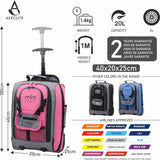 Aerolite MiniMAX 20L Ryanair 40x20x25 Maximale Größe Handgepäck unter dem Sitz Trolley-Rucksack Handgepäcktasche für die Handgepäckkabine mit 2 Jahren Garantie (Blau)