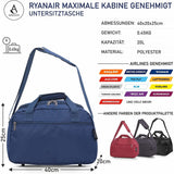 Aerolite New 2024 Ryanair (40x20x25cm) Maximale Größe der Kabinenreisetasche - Nehmen Sie den Max an Bord, Zugelassen für Lufthansa