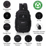 Aerolite Ryanair Taktischer Rucksack, maximale Größe, umweltfreundlich, wasserabweisend, Kabinengepäck, Camping, Wandern, Trekking, 20 l, zugelassen, Reisegepäck, Flugreiserucksack mit 10 Jahren - Aerolite DE