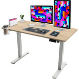 Olsen & Smith 60 x 120 x 72 - 120 cm Height Adjustable Single Board Electric Desk for Standing & Sitting Home & Office Work Desk 80kg Load with LCD Display Memory Function, Headphone Hook, Drinks Holder - Packed Direct UK