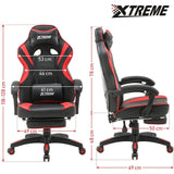 Olsen & Smith XTREME Gaming Chair New and Improved 2021 Model Ergonomic Office Desk PC Computer Recliner Swivel Chair Detachable Padded Head Rest Lumbar Support Cushion & Footrest - Packed Direct UK