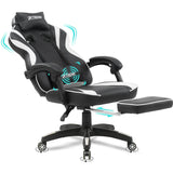 Olsen & Smith XTREME Gaming-Stuhl, neues und verbessertes Modell 2024, ergonomischer Büro-Schreibtisch-PC-Computer-Relax-Drehstuhl, abnehmbare gepolsterte Kopfstütze, Lordosenstützkissen und Fußstütze