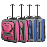 MiniMAX (45x35x20cm) Kindergepäck Carry On Koffer mit Rucksack und Beutel (x2 Pink + x2 Blau)