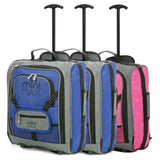 MiniMAX (45x35x20cm) Kindergepäck Carry On-Koffer mit Rucksack und Beutel (x2 Blau + x1 Pink)