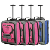 MiniMAX (45x35x20cm) Kindergepäck Carry On-Koffer mit Rucksack und Beutel (x3 Pink + x1 Blau)