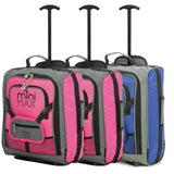 MiniMAX (45x35x20cm) Kindergepäck Carry On-Koffer mit Rucksack und Beutel (x2 Pink + x1 Blau)