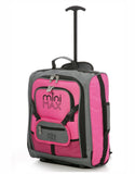 MiniMAX (45x35x20cm) Kindergepäck Carry On-Koffer mit Rucksack und Beutel (Blau + Pink)