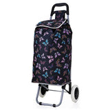 Hoppa Mini 47L (60x33x24cm) Shopping Trolley | Butterflies Black