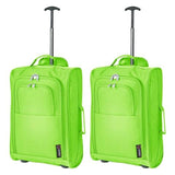 5 Cities (55x35x20cm) Cabin Luggage | Twin Set | Green