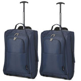 5 Cities (55x35x20cm) Cabin Luggage | Twin Set | Navy