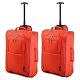 5 Cities (55x35x20cm) Cabin Luggage | Twin Set | Orange 